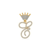 E Initial With Crown 10K Yellow Gold & Diamond Pendant